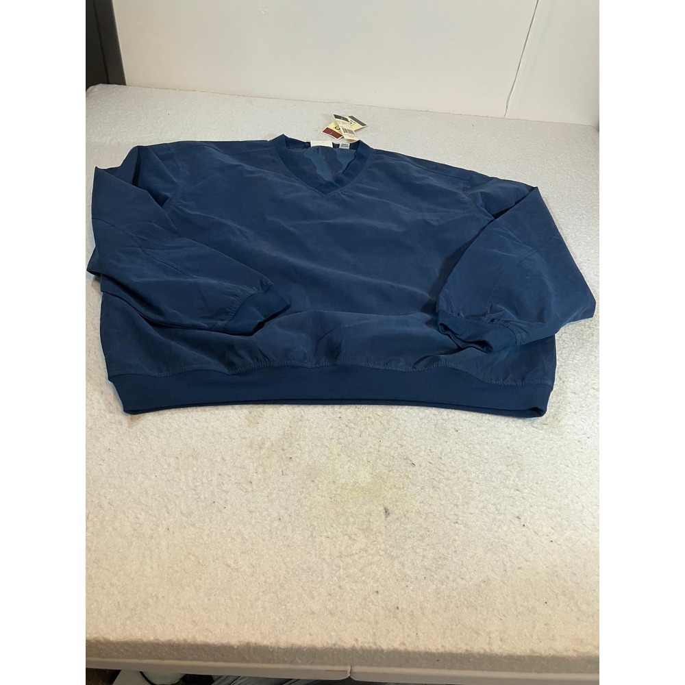 Clique Mens V-Neck Windshirt Navy Blue Pullover Windbreaker Jacket Size XL NWT